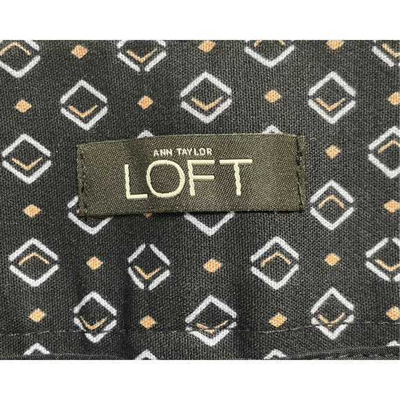 Loft Sz 12 Marissa Skinny Pants 36"x28" Small Diamond Print Blue Stretch Poplin - Picture 9 of 11